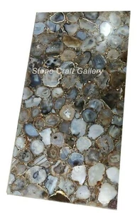122cm x 61cm Agata Caffè Tavolo / Contatore Top Fatto Pietradura Arredo Casa - Foto 1 di 1
