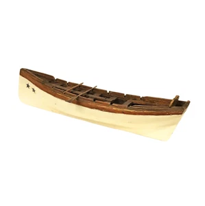 Lt 18th c American Hand Carved Sailor Made Admiral's Longboat Miniature Folk Art - Picture 1 of 12