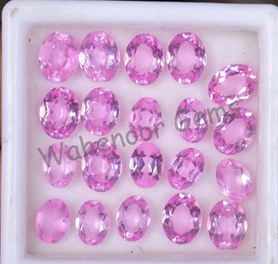 20 Pcs Natural MOGOK Pink Ruby 7.80 mm Oval Certified AAA+ Loose Gemstone - Image 1 of 4