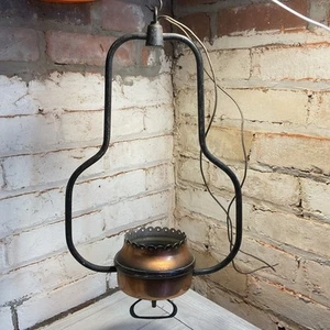 MID CENTURY MODERN COPPER CHANDELIER CEILING LIGHT FIXTURE - Picture 1 of 10