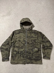 Columbia Monarch Pass Gallatin Range Wool Blend Hooded Jacket Outfitter Camo Lrg - Picture 1 of 8