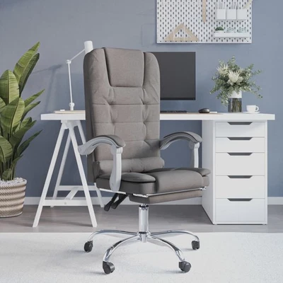 Fauteuil de Massage Inclinable de Bureau Chaise Siège Gris Clair Tissu vidaXL - Photo 1/3