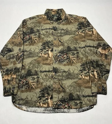 Escena de caza pelirroja estampado camuflaje ciervo Buck Turquía para hombre L Foto 1 de 4