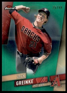 2019 Finest Green Refractors #80 Zack Greinke /99 - Picture 1 of 2