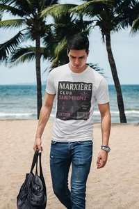 MARXIÈRE CLUB SAINT-TROPEZ T-SHIRT – Jetset Ticket Edition Coture Designershirt - Picture 1 of 21