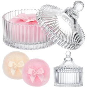 Clear Body Powder Puff Extra Large Powder Container Fluffy Powder Puff Makeup - Picture 1 of 10