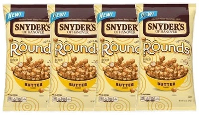 Snyder's of Hanover Mini Pretzel Rounds- Four 12 oz. Bags (Butter Flavored)