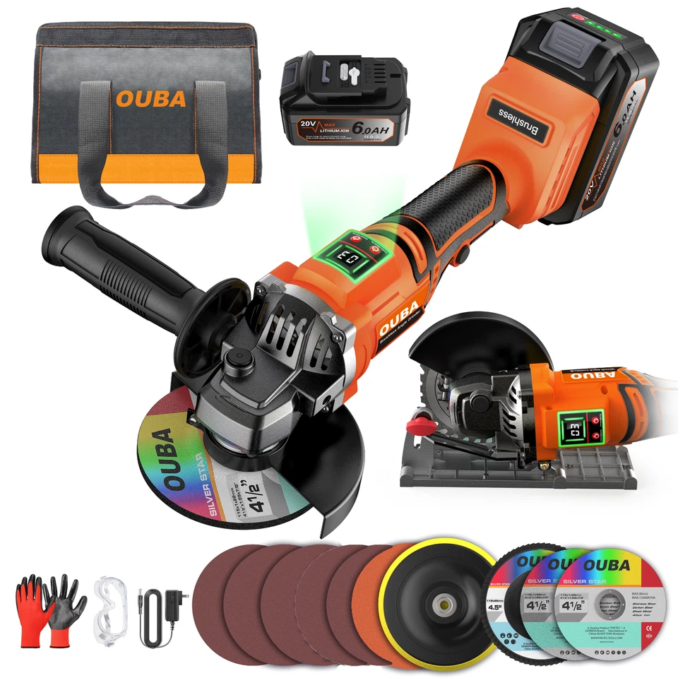 Amoladora angular inalámbrica para batería Dewalt 20V MAX 4-1/2" a 5" con batería y soporte Foto 1 de 1