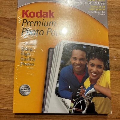 NEW KODAK PREMIUM PICTURE PHOTO PAPER 100 SHEETS 8-1/2" X 11" HIGH GLOSS INKJET - Image 1 of 3