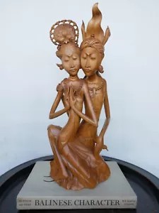 Rama & Sita Bali Hand Carved Wood Sculpture Balinese carving Tantra Gallery Mas - Picture 1 of 18