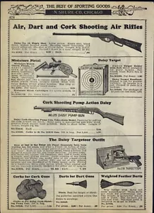 1938 PAPER AD Daisy rifle de aire comprimido pistola objetivo bomba pistola dardo de un solo disparo - Imagen 1 de 1