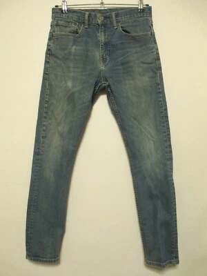 Levis 502 Jeans Mens W31 L30 Navy Blue Denim Stretch Straight Distressed - Image 1 of 4