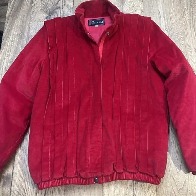Abrigo BeBe Furrina Pana Pliegues Rojos, Para Mujer Talla M De Colección Años 80 Foto 1 de 4