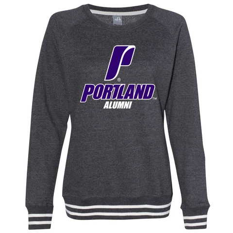 Official NCAA Portland Pilots Alumni Women's Crewneck Sweatshirt w/ Stripe Edges Cover