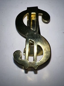 VINTAGE GOLDFARBENE GELDKLAMMER DOLLARSCHILD $ - Bild 1 von 4