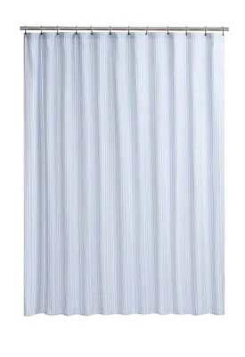 Mainstays Fabric Shower Curtain Chambray Stripe Blue & White 72” x 72” **NEW** - Image 1 of 4