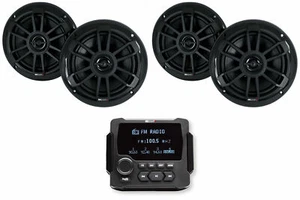 MB Quart GMR-LCD Marine/Boat Bluetooth Receiver AM/FM Radio+4) NF1-116B Speakers - Picture 1 of 12