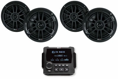 MB Quart GMR-LCD Marine/Boat Bluetooth Receiver AM/FM Radio+4) NF1-116B Speakers - Image 1 of 4