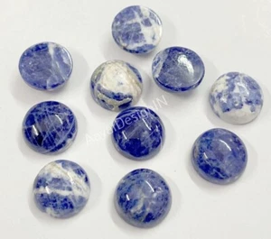 Piedra preciosa de sodalita azul natural cabujón redondo piedra preciosa calibrada suelta 3 mm-20 mm - Imagen 1 de 2