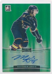 14/15 LEAF METAL SIGNATURE AUTOGRAPH AUTO GREEN #MK1 MATTHEW KREIS 10/10 *52284