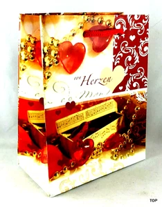 2 Geschenktüten 42253 Herzen Geschenktasche Geburtstag 11 x 13,5 x 6 cm - Bild 1 von 1