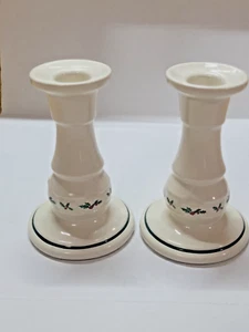 Juego de 2 candelabros Longaberger Woven Traditions Holly - Imagen 1 de 4