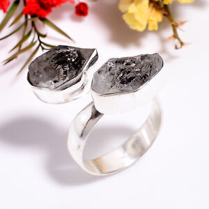 Herkime Diamond Gemstone Handmade 925 Silver Plated Ring Adjustable GSR-8711
