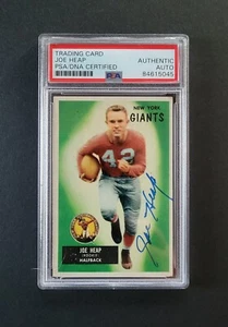 Tarjeta de fútbol americano Bowman 1955 firmada por los New York Giants Psa autenticada por Joe Heap - Imagen 1 de 2