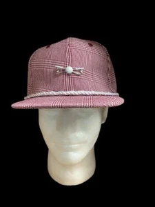 ADJUSTABLE GOLF HAT BURGUNDY AND WHITE PLAID - Bild 1 von 6