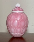 rare antique Chinese white pink peking glass lidded lotus glass jar bottle