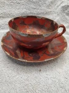 Antique Japanese Handpainted Signed Kutani? Meiji? Cup And Saucer Porcelain - Picture 1 of 16