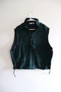 Vintage Y2K Woolrich Fleece Vest – Men's XL – Dark Green - Picture 1 of 12