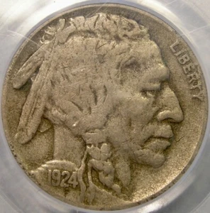 1924 S BUFFALO INDIAN HEAD NICKEL APPEALING NICE HORN SCARCE SEMI KEY PCGS VF 20 - Picture 1 of 4