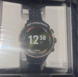  Fossil Women Gen 6 Smartwatch Gunmetal Stainless Steel Watch FTW6078V - Picture 1 of 10