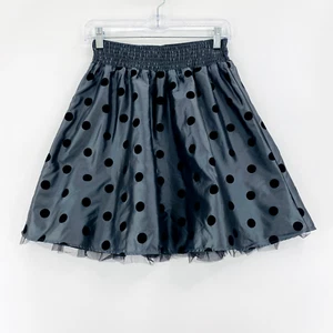 Candie’s Girl Skirt Size XL (16) Gray Polka Dot & Tulle Elastic Waist - Picture 1 of 9