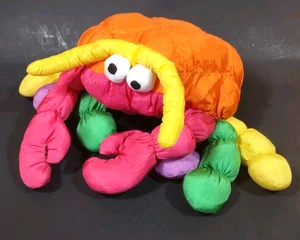 Vtg 1991 Commonwealth Hot Puffs Crab Nylon Plush Parachute Colorful Crazy Eyes - Picture 1 of 15