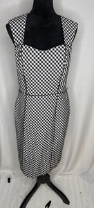 White House Black Market Black & White Gingham Dress Size 12 Womens No Belt - Picture 1 of 10