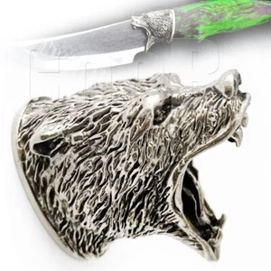 *GRIZZLY* Protector de dedos de plata alemana para refuerzo de mango personalizado para fabricación de cuchillos - Imagen 1 de 7
