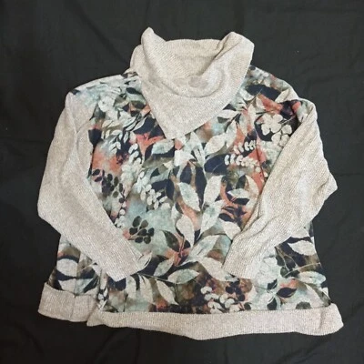 Zac & Rachel Floral Print Sweater Womens Pull-over Shirt 2XL XXL - Image 1 of 4