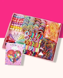 Hair Accessories for Girls 780PCS Elastic Bands Ponytail Holders Clips - Picture 1 of 7