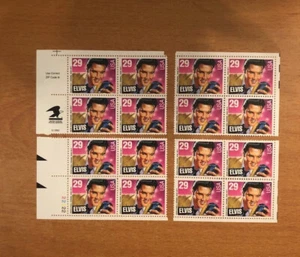 Stamps US Sc2721 (A2068) : 29c Elvis Presley corner blocks of four (16 stamps) - Picture 1 of 2