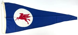 Mobil Oil Gas Pegasus Banner Service Station Sign Rare Vintage Original Flag 70s - Picture 1 of 3