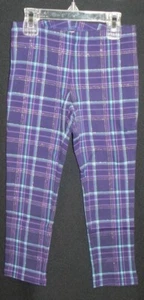 NWT - Girl's Plaid Leggings from Jumping Beans - Purple/Silver/Turquoise - Sz 4 - Picture 1 of 1