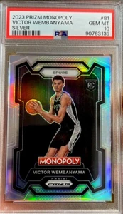 2023 Panini Monopoly Prizm Silver Rookie Victor Wembanyama  #81 PSA 10 Gem Mint - Picture 1 of 3