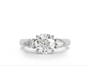 950 Platinum 1.30 Ct IGI Certified Lab Grown Diamond Engagement Ring Round Cut - Picture 1 of 9