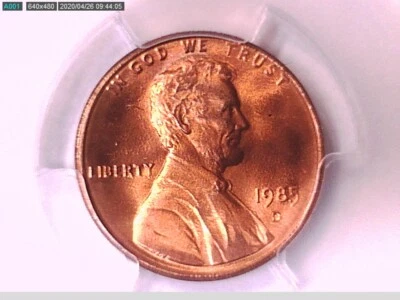 1985 D Lincoln Memorial Cent PCGS MS 67 RD 31340951 Video - Image 1 of 3