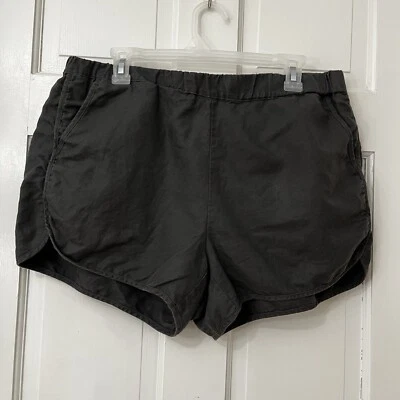 Quince Cotton Linen Twill Pull On shorts Elastic Waist, Pockets Sz L - Image 1 of 4