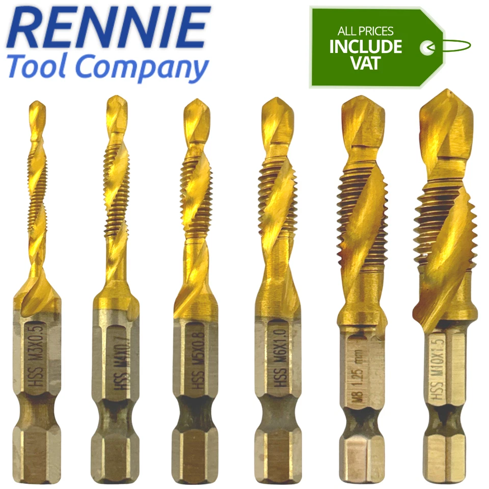 Rennie Tools Combination Drill And Tap Bits M3 M3.5 M4 M5 M6 M8 M10 All Sizes