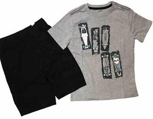 Gymboree Children's Place 7-8 Skateboard T-Shirt 8 Cargo Shorts Gray Black New - Picture 1 of 8