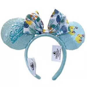 DisneyParks Minnie Ears Headband SuiSui Summer Chip & Dale Light blue New 2023 - Picture 1 of 4